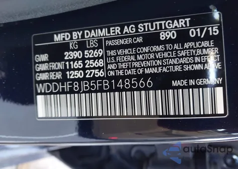 2015 Mercedes-Benz E 350 4Matic из США, поврежденный, VIN WDDHF8JB5FB148566